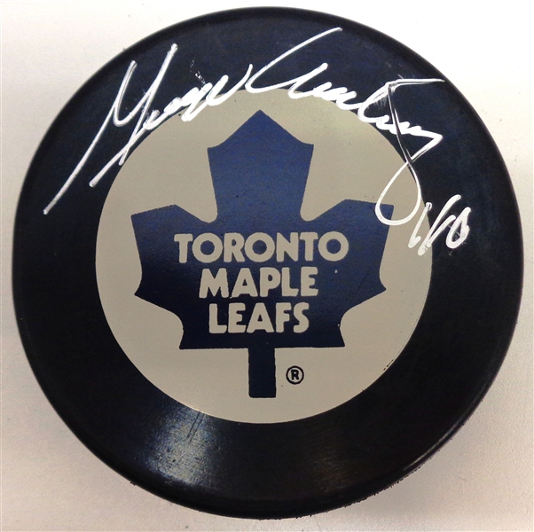 George Armstrong Autographed Maple Leafs Puck