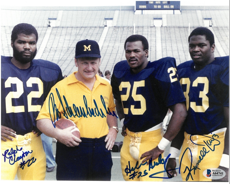 Bo Schembechler & 3 Others Autographed 8x10 Photo