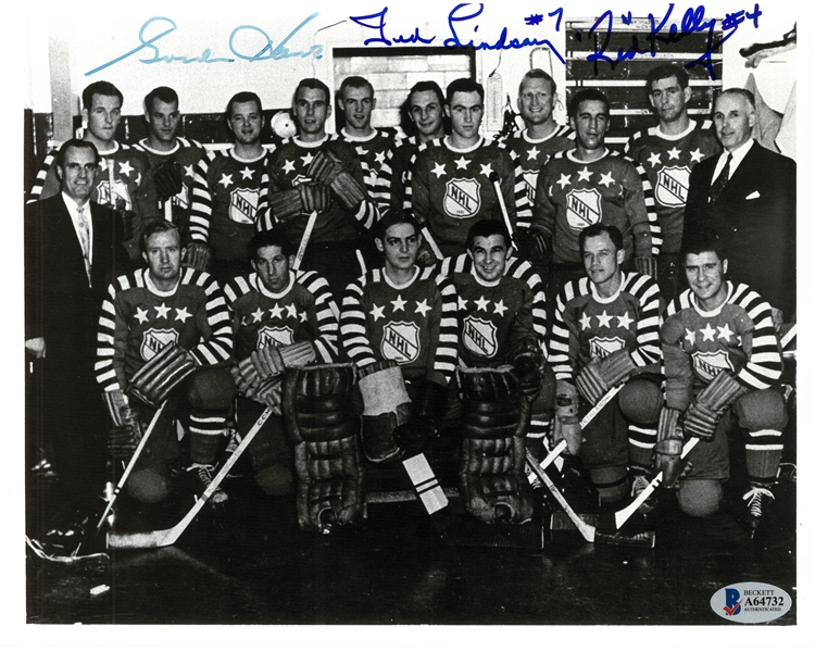 Howe/Lindsay/Kelly Autographed All Star 8x10 Photo