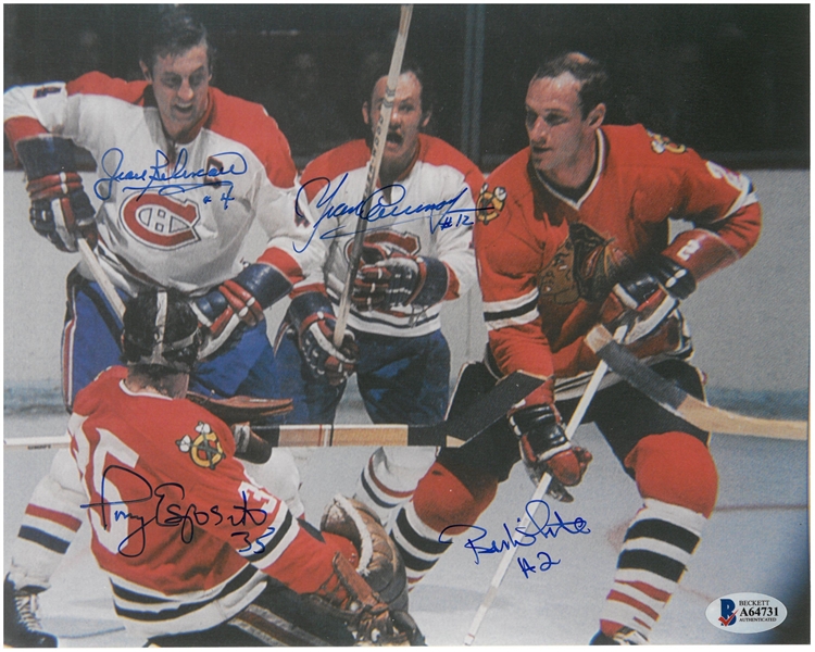 Beliveau/Cournoyer/White/T Espostio Autographed 8x10 Photo