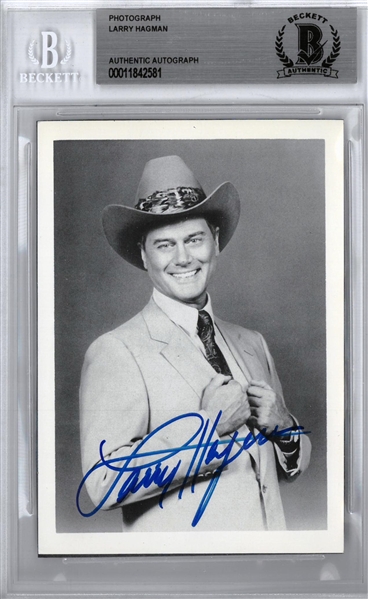 Larry Hagman Autographed 3.5x5.5 Photo