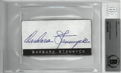 Barbara Stanwyck Autographed 2x4 Cut