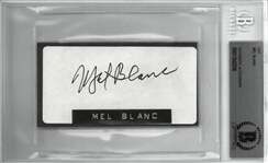 Mel Blanc Autographed 2x4 Cut
