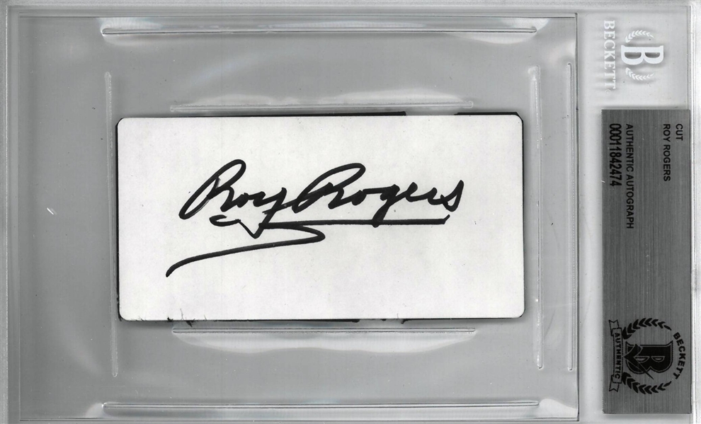 Roy Rogers Autographed 2x4 Cut