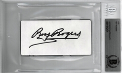 Roy Rogers Autographed 2x4 Cut