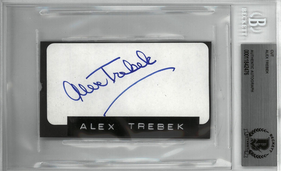 Alex Trebek Autgoraphed 2x4 Cut "Jeopardy!"