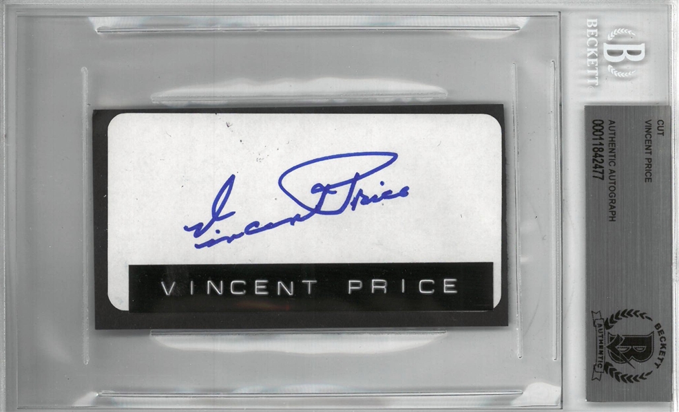 Vincent Price Autographed 2x4 Cut