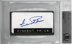 Vincent Price Autographed 2x4 Cut