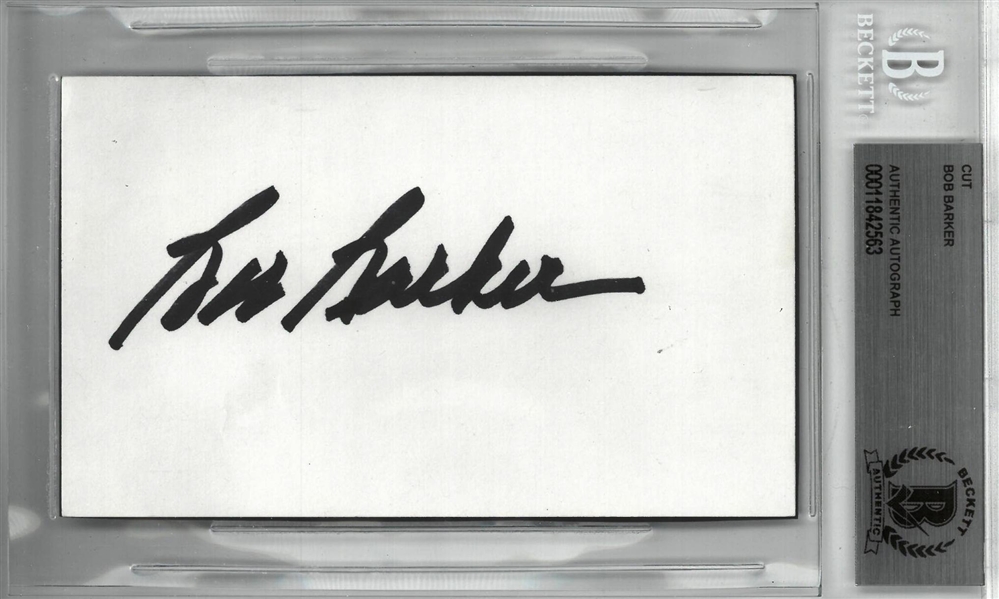 Bob Barker Autographed 3x5 Cut "The Price is Right"