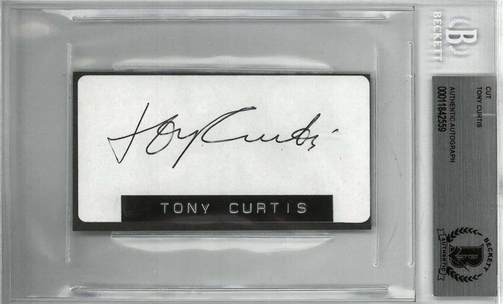 Tony Curtis Autographed 2x4 Cut