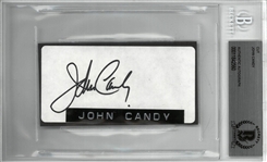 John Candy Autographed 2x4 Cut