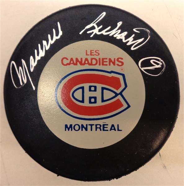 Maurice Richard Autographed Canadiens Puck