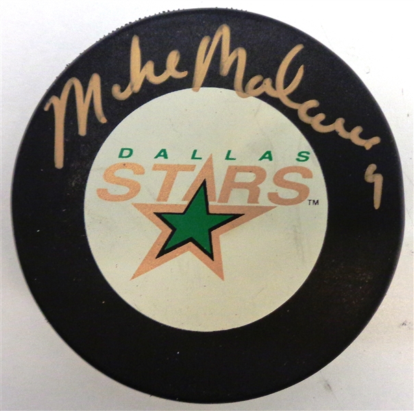 Mike Modano Autographed Dallas Stars Puck