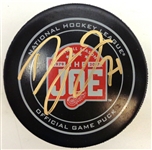 Dylan Larkin Autographed Farewell to the Joe Game Puck