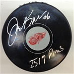Joe Kocur Autographed Red Wings Puck w/ PIM
