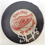Igor Larionov Autographed Red Wings Puck
