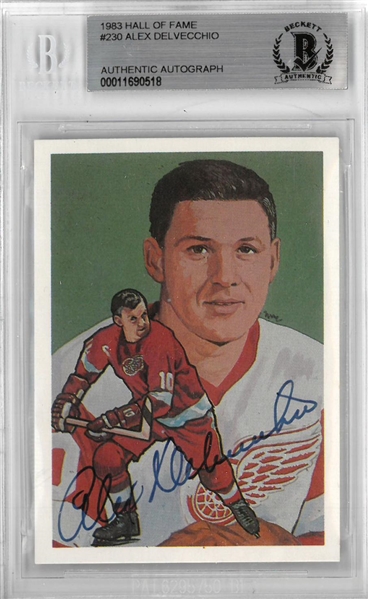 Alex Delvecchio Autographed 1983 Cartophilium Hockey Hall of Fame Card