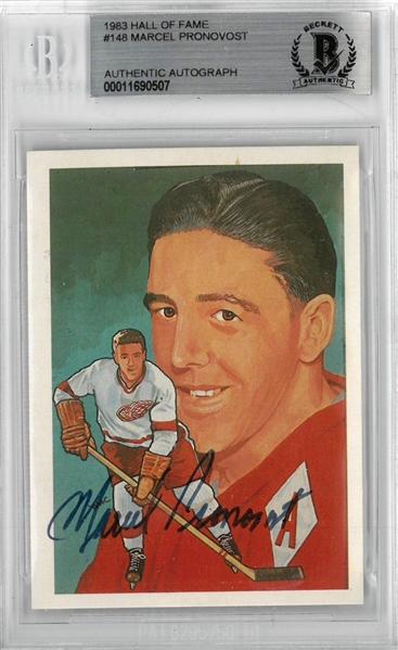 Marcel Pronovost Autographed 1983 Cartophilium Hockey Hall of Fame Card