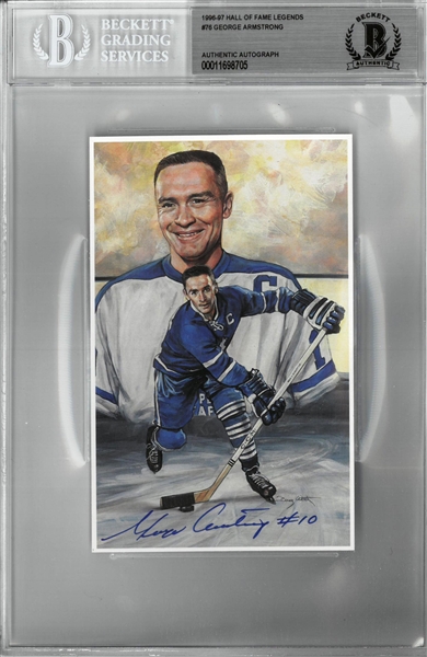 George Armstrong Autographed Legend of Hockey Postcard