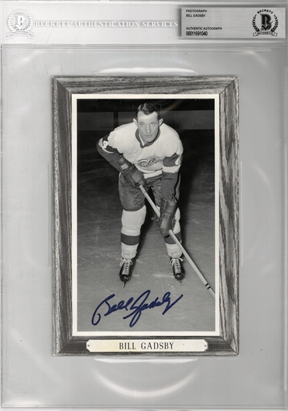 Bill Gadsby Autographed Bee Hive 5x8 Photo Card