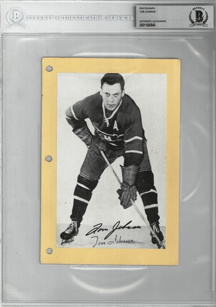 Tom Johnson Autographed Bee Hive 5x8 Photo Card