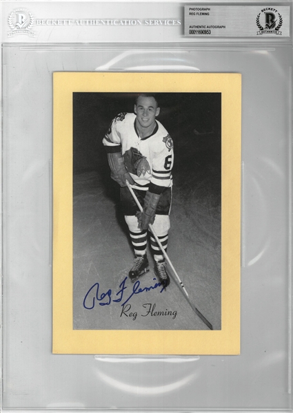 Reg Fleming Autographed Bee Hive 5x8 Photo Card