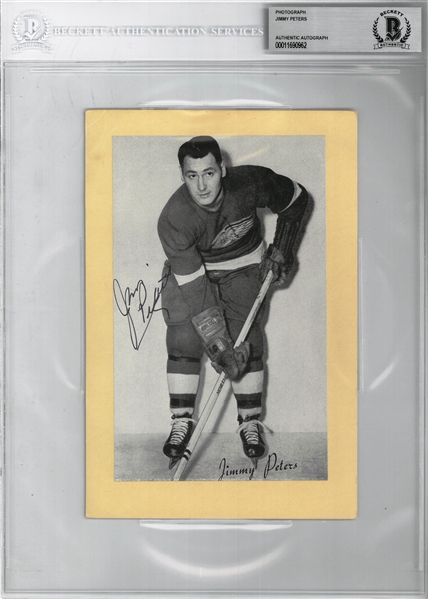 Jimmy Peters Autographed Red Wings Bee Hive 5x8 Photo Card
