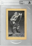 Leo Labine Autographed Bee Hive 5x8 Photo Card
