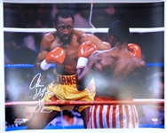 Thomas Hearns Signed Boxing Fight vs Sugar Ray Leonard 16x20 Photo w/Hitman