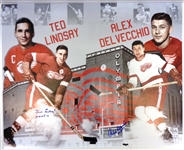 Ted Lindsay & Alex Delvecchio Autographed 16x20 Photo