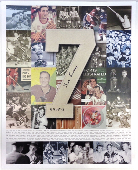 Ted Lindsay Autographed #7 Composite 16x20 Photo