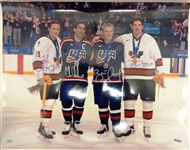 Yzerman/Hull/Shanahan/Chelios #400/500 16x20 Four Olympians Autographed Photo