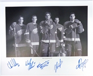 Chelios/Lidstrom/Hatcher/Hasek/Fischer Autographed 16x20