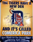 Detroit Tigers Comerica Park New Den 28x22 Poster Signed by 14