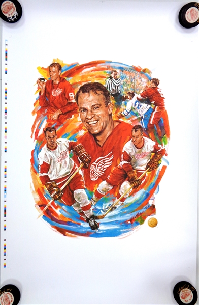 Gordie Howe 40x26 Lithograph Printers Color Proof