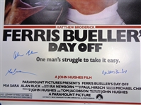 Matthew Broderick, Mia Sara & Alan Ruck Cast Signed Ferris Bueller's Day Off 27x40 Full Size Movie Poster