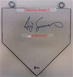 Ted Simmons Autographed Custom 9 Home Plate