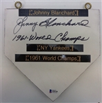 Johnny Blanchard Autographed Custom 9 Home Plate
