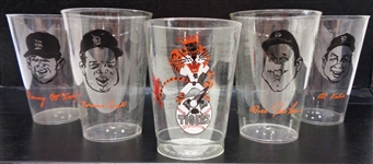 1968 Detroit Tigers Lot of 5 Souvenir Plastic Cups