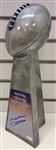 Mike Ditka Signed Silver Football Championship Trophy (sticker)