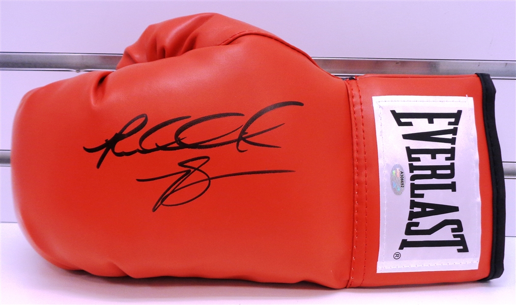 Riddick Bowe Signed Everlast Red Boxing Glove