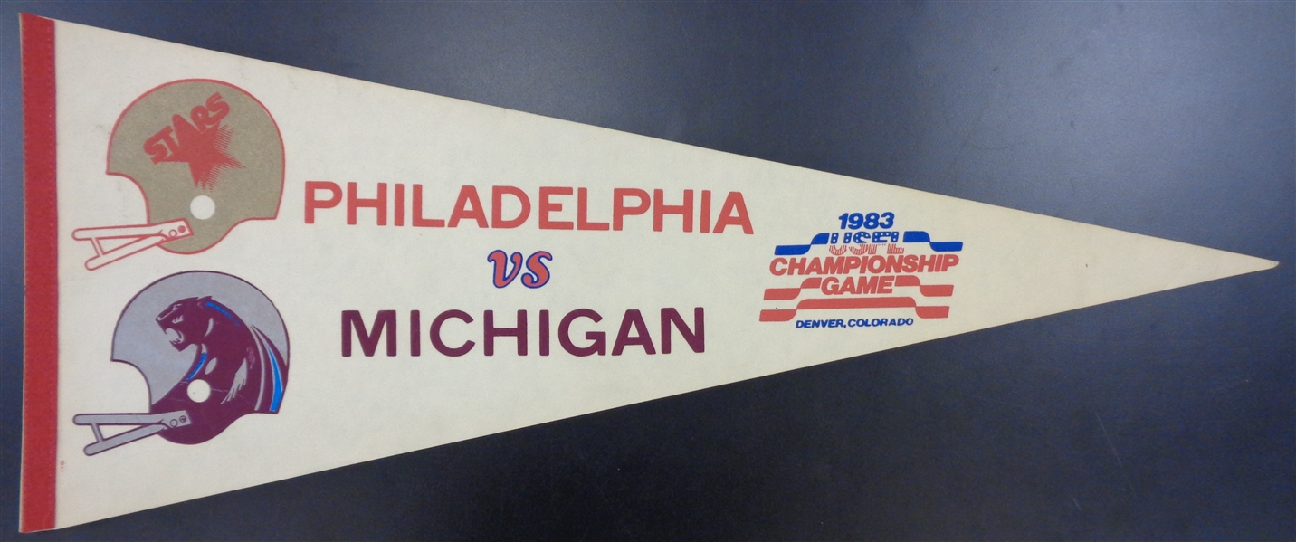 Michigan vs Philadelphia 1983 USFL Championship Pennant