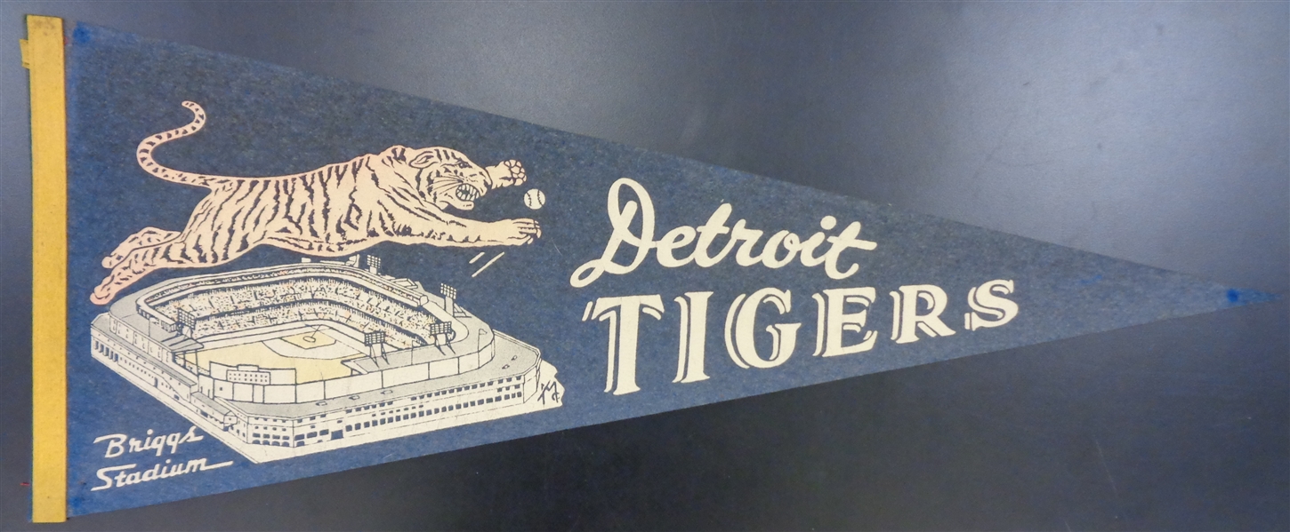 Detroit Tigers 1950s Briggs Stadium Pennant