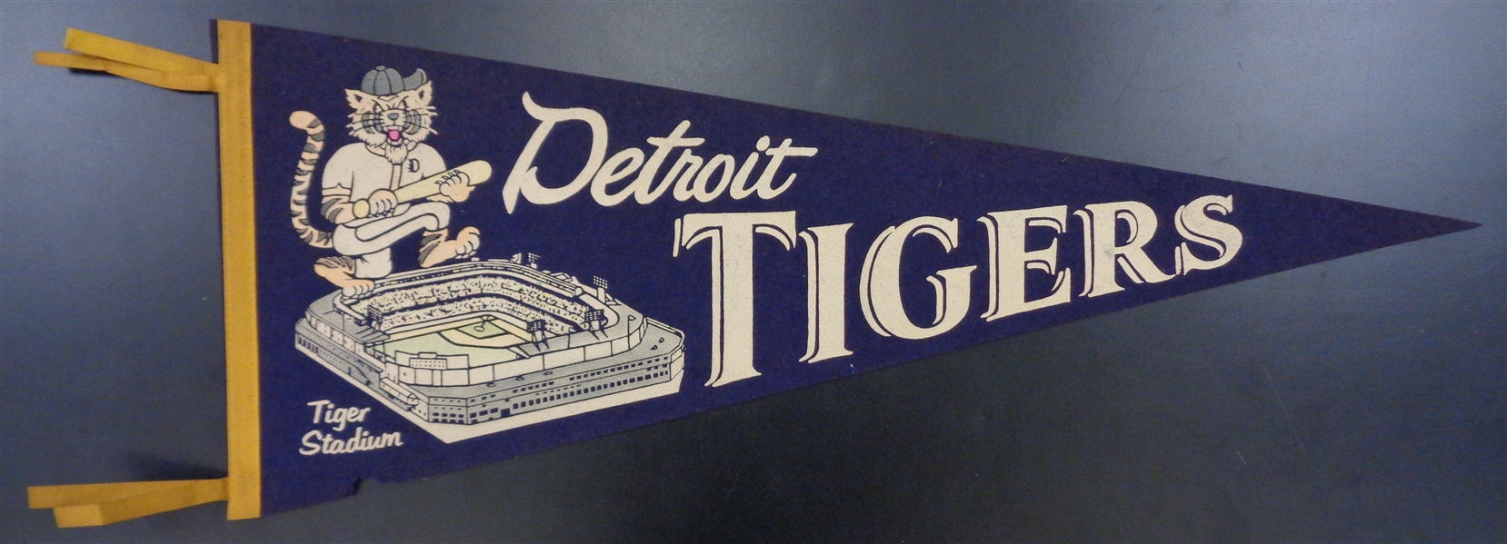 Detroit Tigers 1960s Tiger Stadium Blue Pennant