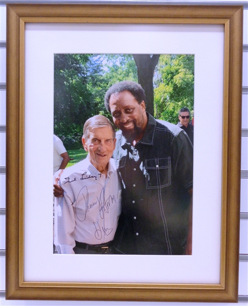 Ted Lindsay & Tommy Hearns Autographed Framed Photo