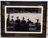 Comerica Park Statues in the Snow Framed Photo (overall 16x20)