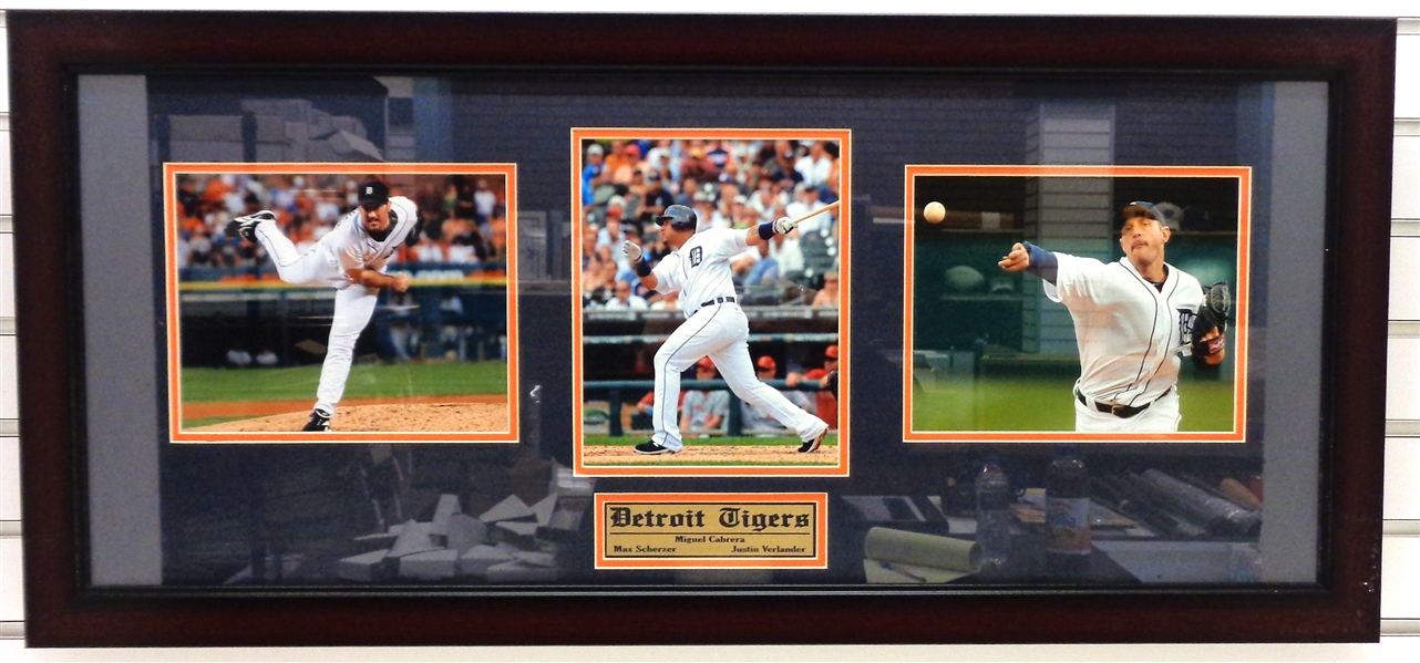 Verlander/Cabrera/Scherzer Triple 8x10 Framed Piece (Pick up Only)