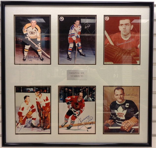 Original 6 #9s Autographed 8x10s Framed Display (pick up only)