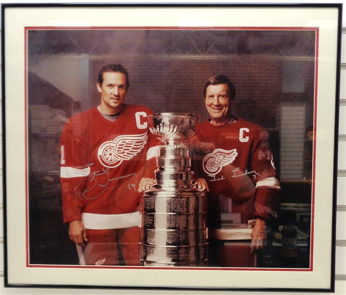 Steve Yzerman & Ted Lindsay Autographed Framed Photo (pick up only)