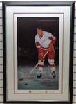 Gordie Howe Autographed Framed Coke Litho (Pick up only)